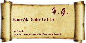 Hamrák Gabriella névjegykártya